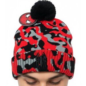 Concept One Marvel Spider-Man Youth/Adult Cuff Beanie Hat with Pom Pom(One Size)